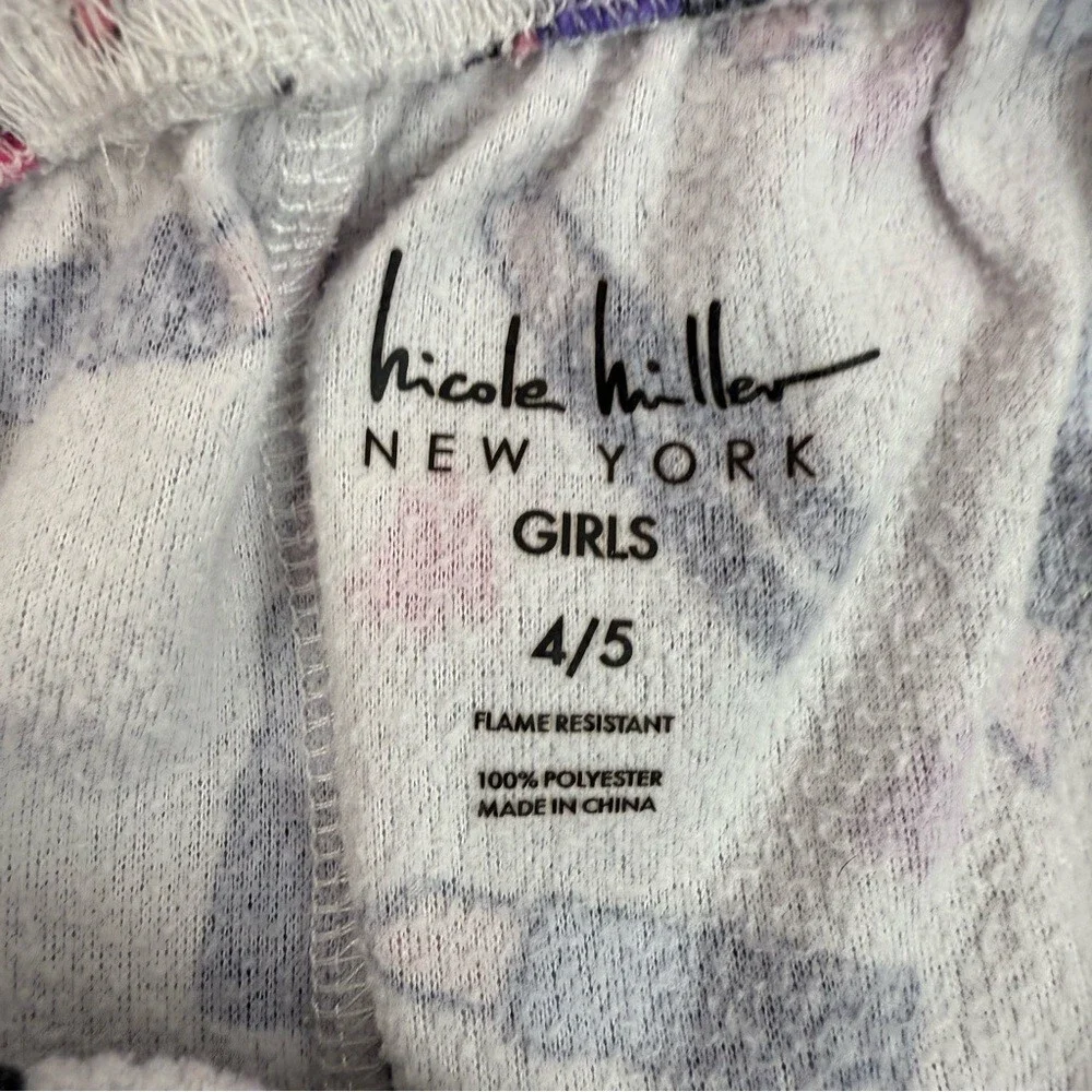 Nicole Miller pants makeup White Pajama Pants with Pink & Purple Lipstick Print